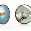Angooni PC Convex Safety Mirror 24inch Black Wall Mount Unbreakable-2