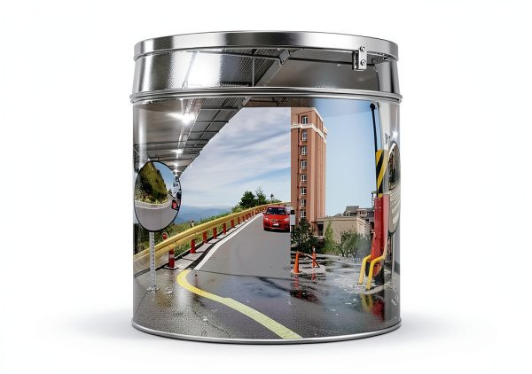 Angooni PC Convex Safety Mirror 24inch Black Wall Mount Unbreakable-6