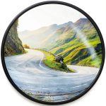 Angooni PC Convex Safety Mirror 24inch Black Wall Mount Unbreakable-0