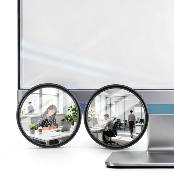 Office Desk Cubicle Mirror by FdcZeyxior 2 Pcs 2.2" Wide Angle Convex-1