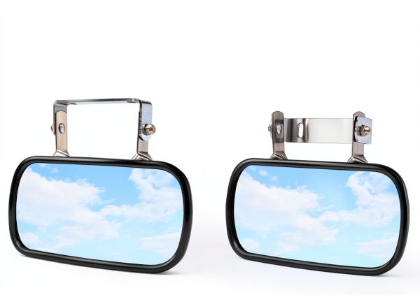 Convex Mirror TOEMIRR 8" x 4" Steel Rearview U‑Bracket-3