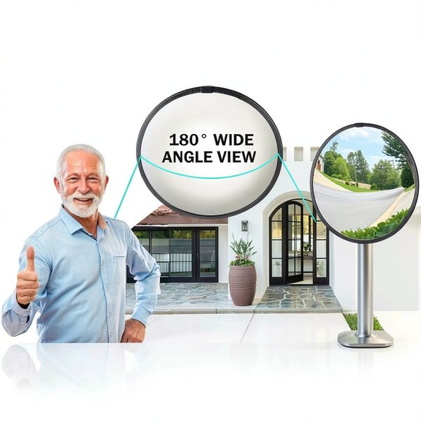 15" HD Convex Traffic Mirror Angooni Adjustable Blind Spot 15IN Black-5
