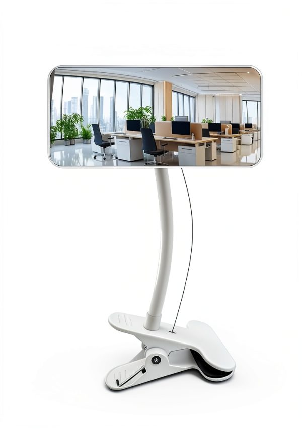 Clampable Convex Safety Mirror ZMJCGLXY White Frame 6.4×3in Adjustable-3