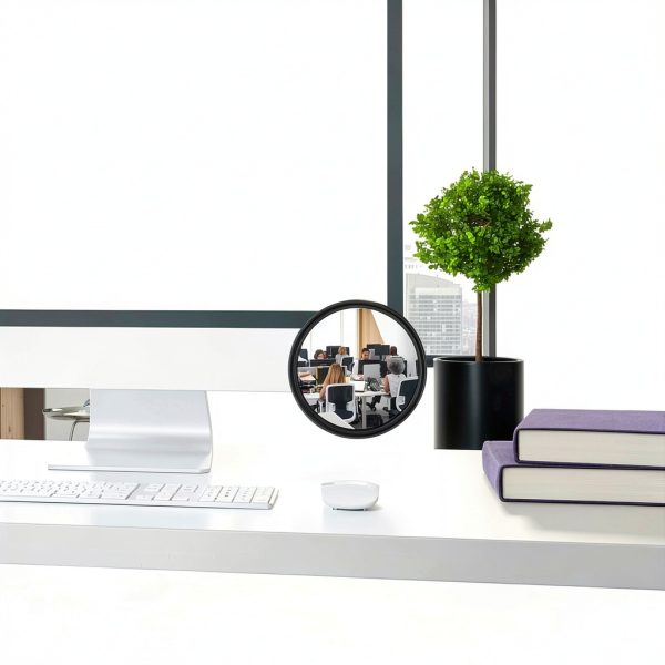 Office Cubicle Mirrors Pretwad 2.3in Swivel Monitor Mirror Black-4
