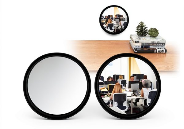 Office Cubicle Mirrors Pretwad 2.3in Swivel Monitor Mirror Black-0