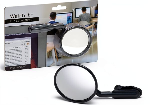Watch-It Monitor Mirror PELEG DESIGN Clip-On Adjustable Silver Mirror-2
