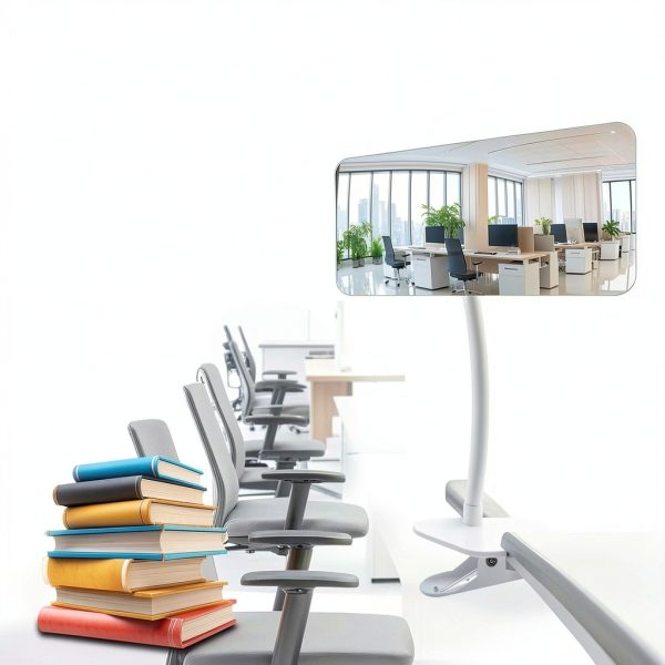 Clampable Convex Safety Mirror ZMJCGLXY White Frame 6.4×3in Adjustable-4
