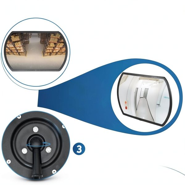 Garage Convex Mirror Geetery 30" x 20" Acrylic with Protective Film-2