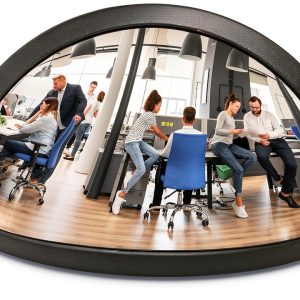 Skywin Half Concave Mirror Cubicle Decorations 8.7×2×4.4 in, Multipurpose Cubicle Mirror, Desk Mirror to See Behind You, Aesthetic Office Cubicle Accessories, Office Cubicle Decor Organizer (Black)-0