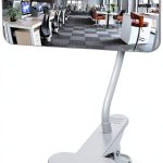 Clampable Convex Safety Mirror ZMJCGLXY White Frame 6.4×3in Adjustable-0