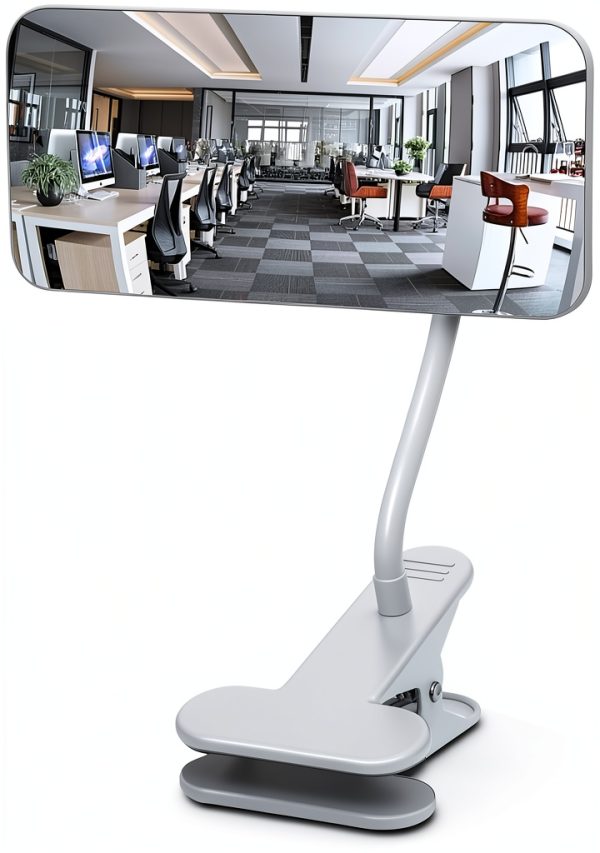 Clampable Convex Safety Mirror ZMJCGLXY White Frame 6.4×3in Adjustable-0