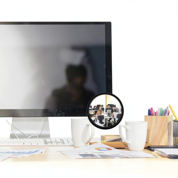 Office Cubicle Mirrors Pretwad 2.3in Swivel Monitor Mirror Black-5