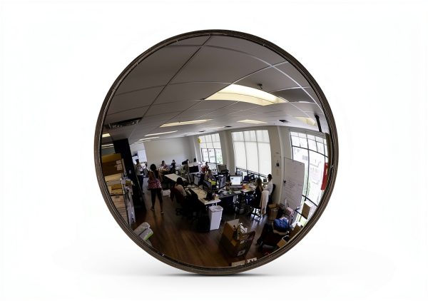 Acrylic Indoor Convex Mirror 12" Round Vision Metalizers Black-3