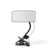 Clampable Convex Safety Mirror 6.4"*3" in Glass Material, Black Curved Frame, 360° Direction Adjustment, for Workdesk, Office, Warehouse and Personal Area Privacy and Security-3