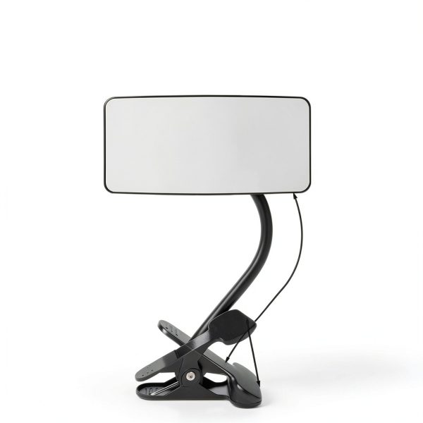 Clampable Convex Safety Mirror 6.4"*3" in Glass Material, Black Curved Frame, 360° Direction Adjustment, for Workdesk, Office, Warehouse and Personal Area Privacy and Security-3