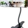 Clampable Convex Safety Mirror 6.4"*3" in Glass Material, Black Curved Frame, 360° Direction Adjustment, for Workdesk, Office, Warehouse and Personal Area Privacy and Security-0