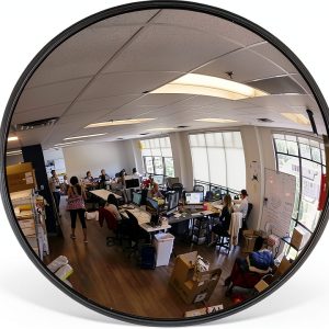 Acrylic Indoor Convex Mirror 12" Round Vision Metalizers Black-0