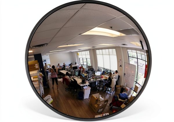 Acrylic Indoor Convex Mirror 12" Round Vision Metalizers Black-0